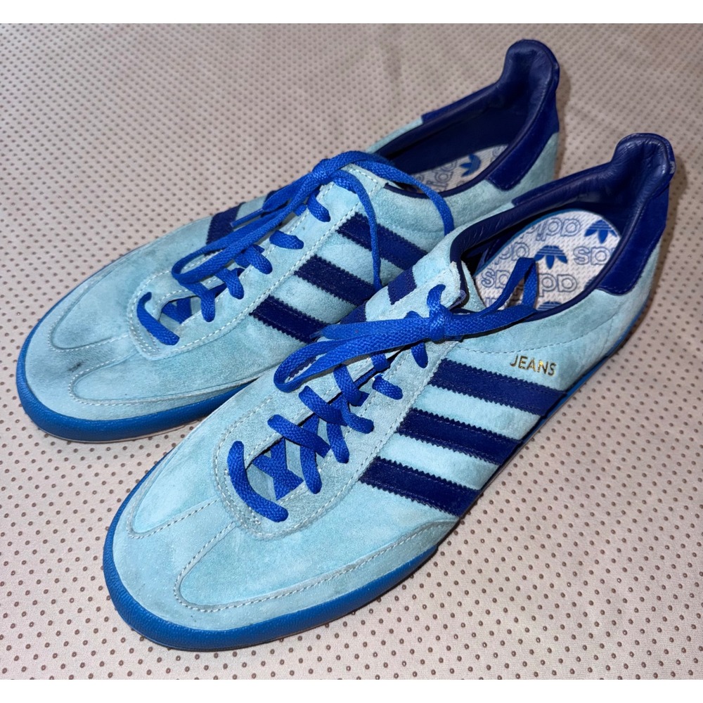 Adidas Originals Jeans Mint Ton / Victory Blue Royal Suede Sneakers H01810 11.5
